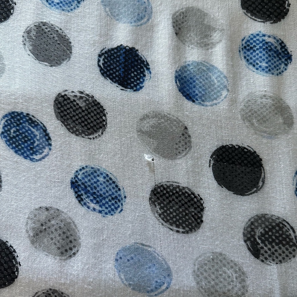 White House Black Market Blue Polka Dot Printed Scarf Fringe Edges Gift For Her - Picture 10 of 10